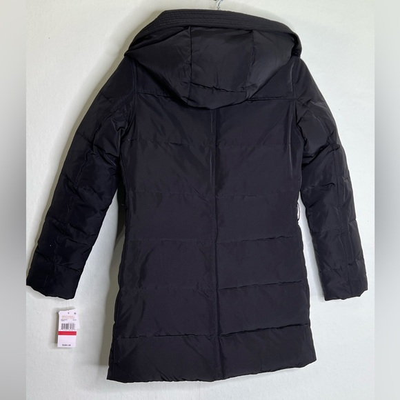MICHAEL KORS BLACK HOODED DOWN FILLED PUFFER COAT with FLAW Sz. XS  NWT - Picture 2 of 10